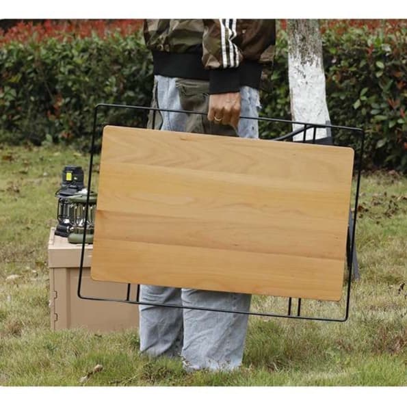 キャンプ用品 折りたたみ式アウトドアウッドテーブル