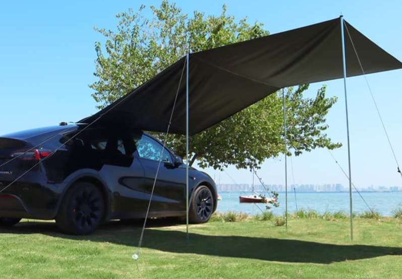 キャンプ用品 万能自動車用日よけテント