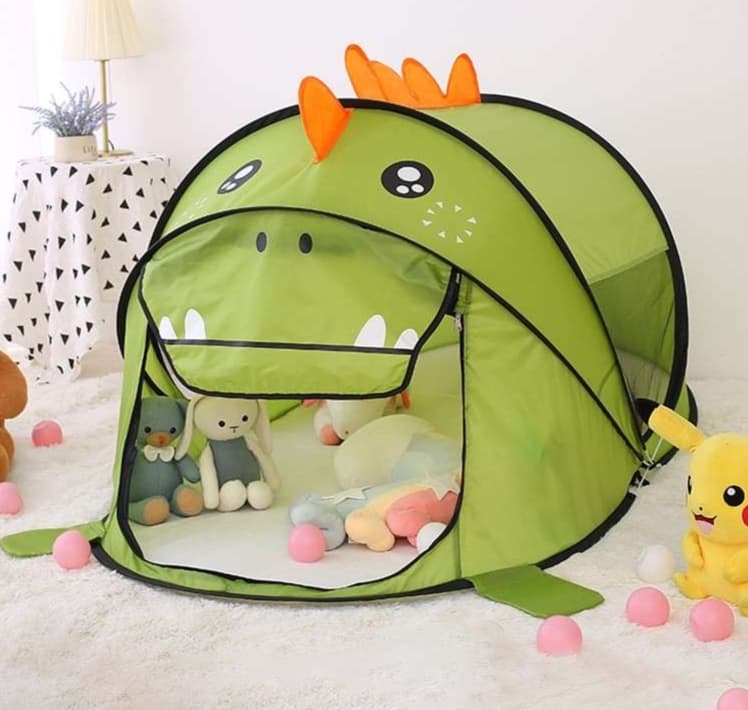 キャンプ用品 恐竜デザイン子供用ポップアップテント