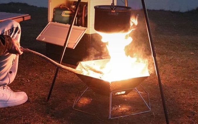 キャンプ用品 六角形折りたたみ式 多機能焚き火台