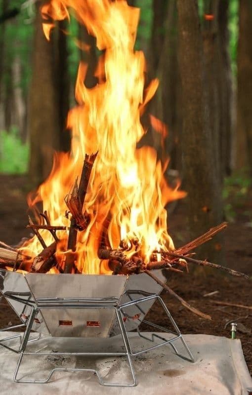 キャンプ用品 六角形折りたたみ式 多機能焚き火台