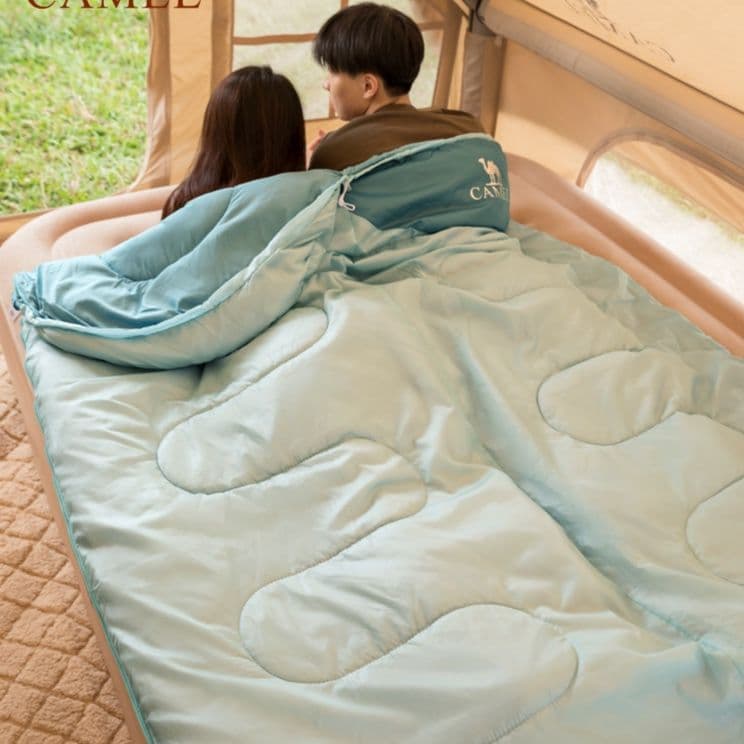 キャンプ用品 快適睡眠フードつき寝袋