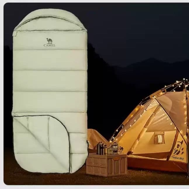 キャンプ用品 快適睡眠フードつき寝袋