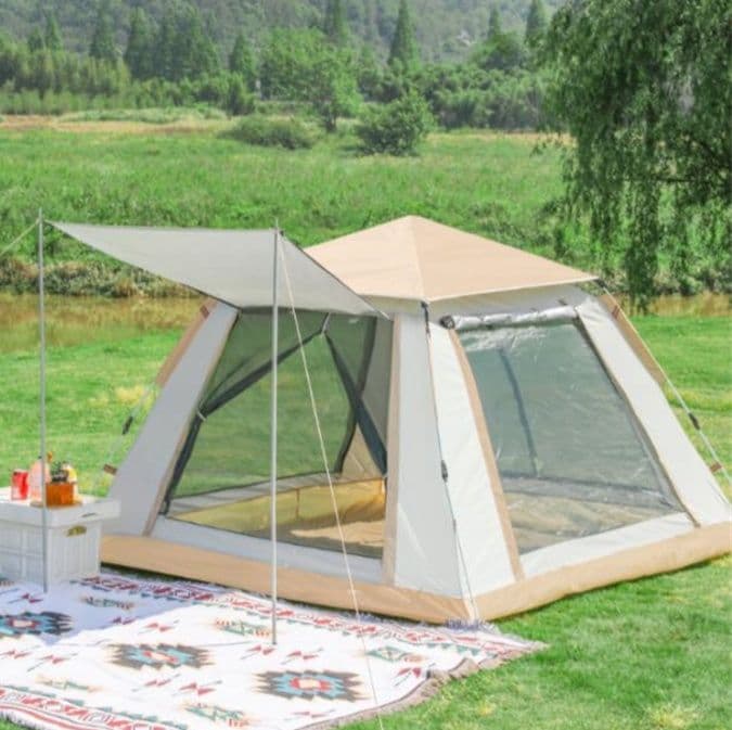 キャンプ用品 キャンプ テント 防水 紫外線対策 3-4人用 釣り 野外 天幕