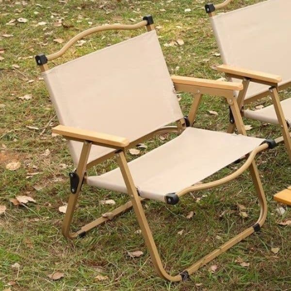 キャンプ用品 軽量折りたたみ式木製フレーム携帯キャンプチェア