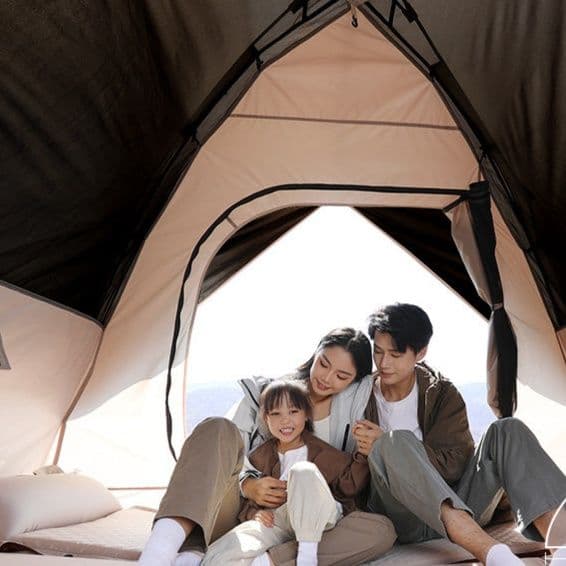 キャンプ用品 家族向け自動開閉式ドーム型テント