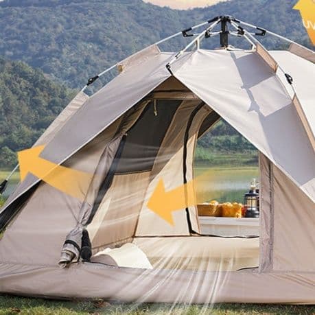 キャンプ用品 家族向け自動開閉式ドーム型テント