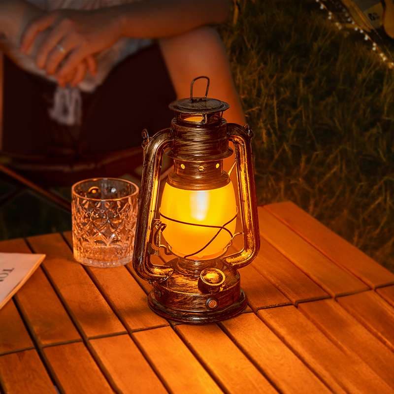 キャンプ用品 レトロ風防災ランタン