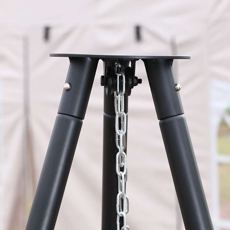キャンプ用品 三脚式吊り下げ焚き火台セット