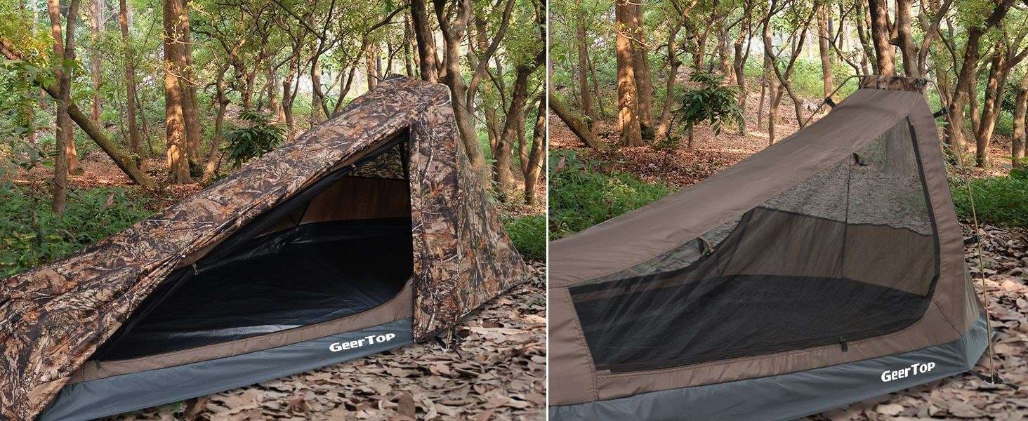 キャンプ用品  超軽量コンパクト単人用バイオーク型テント