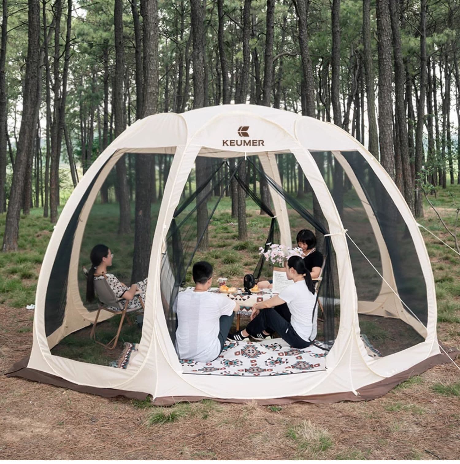 キャンプ用品 秋冬用ドーム型保温キャンプテント
