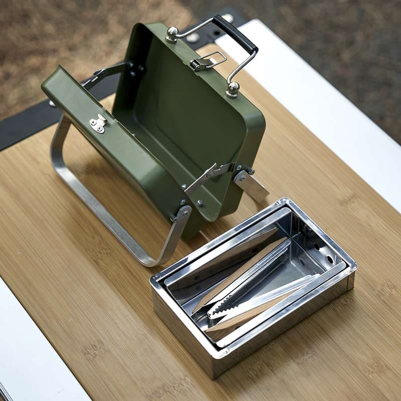 キャンプ用品 コンパクト焚き火グリル