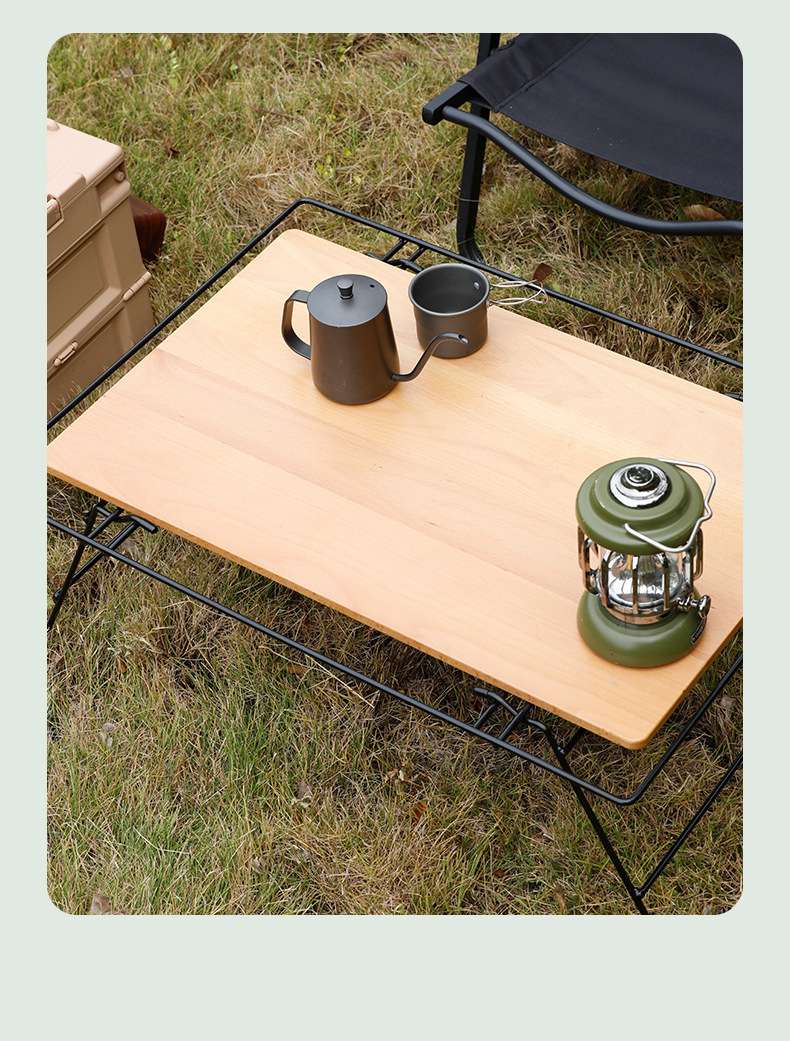 キャンプ用品 折りたたみ式アウトドアウッドテーブル