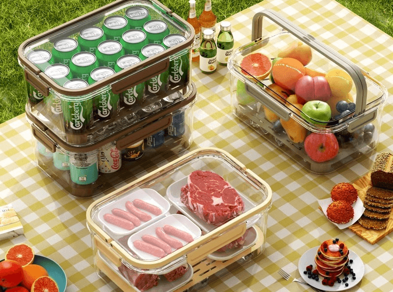 キャンプ用品 透明マルチクーラーボックス