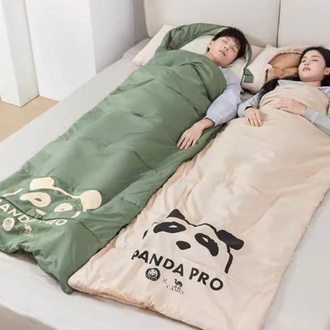 キャンプ用品 パンダ模様 快適アウトドア寝袋