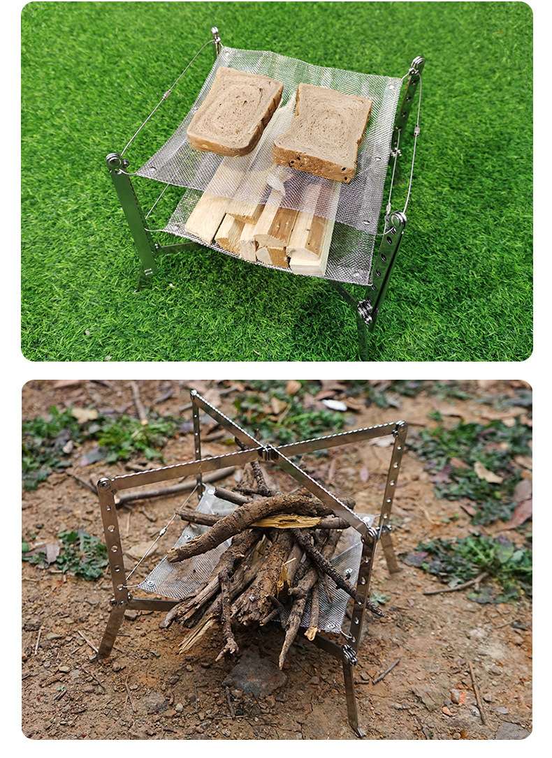 キャンプ用品 折りたたみ式メッシュ焚き火台