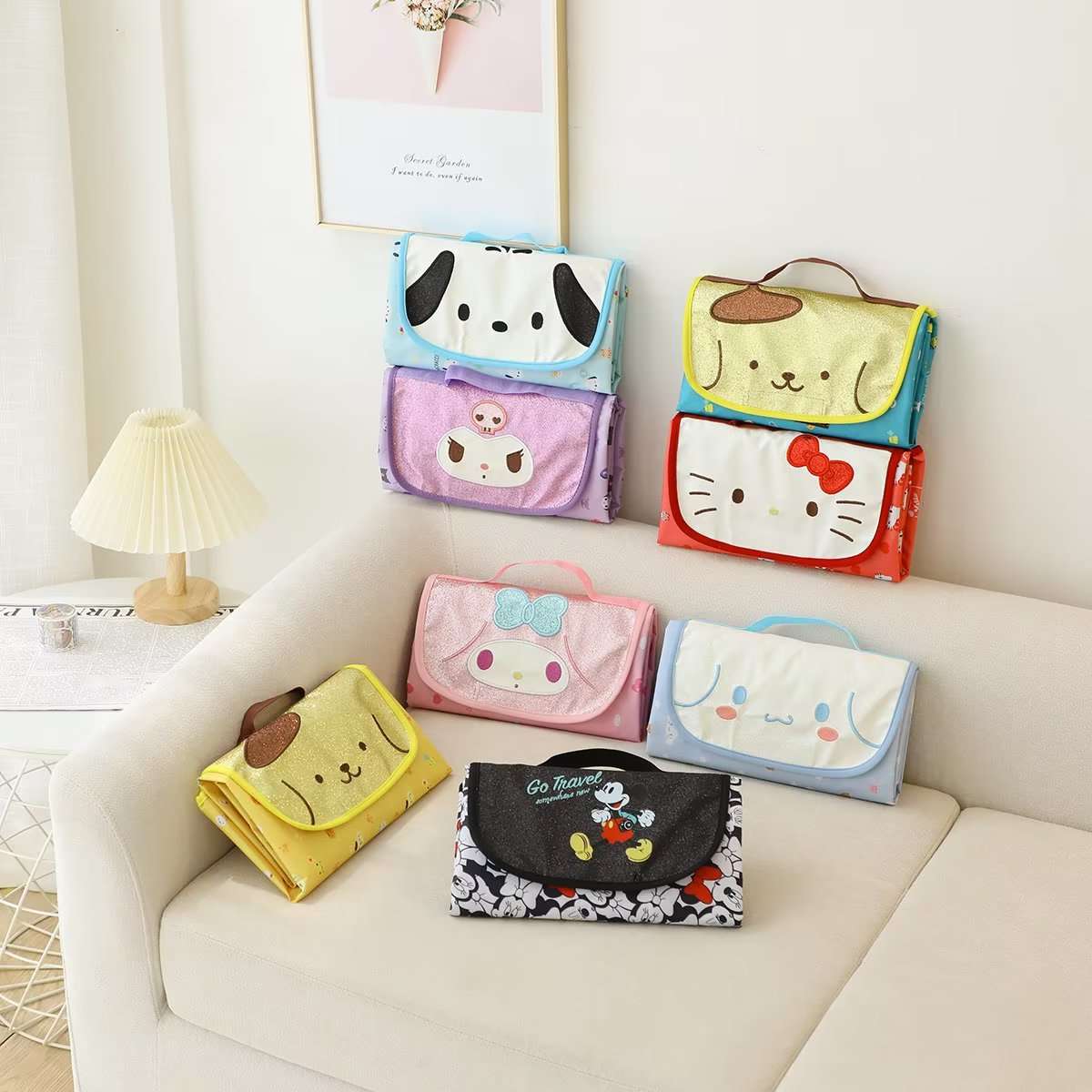 キャンプ用品 かわいい動物柄の折りたたみキャンプマット