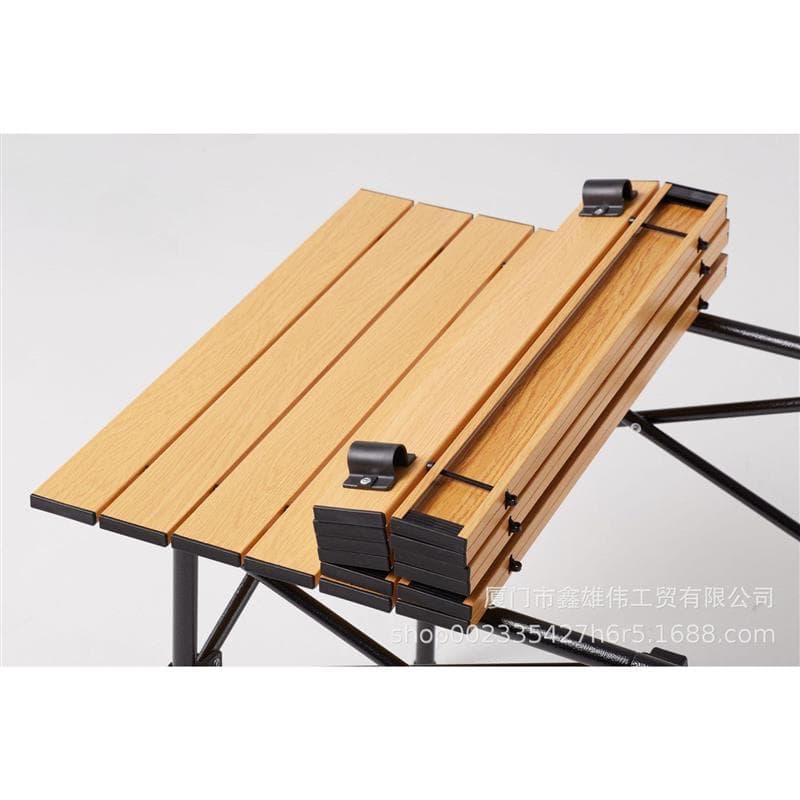 キャンプ用品 折りたたみ式木目調キャンプテーブル